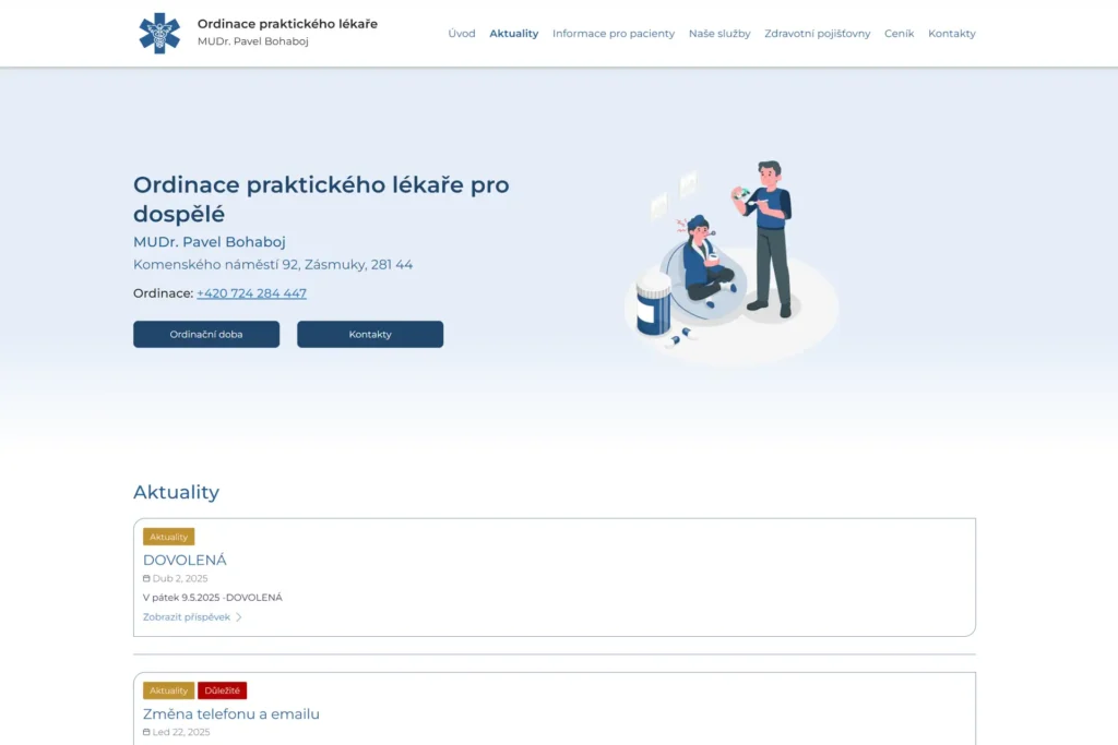 Webové stránky - Mudr. Pavel Bohaboj Doctor