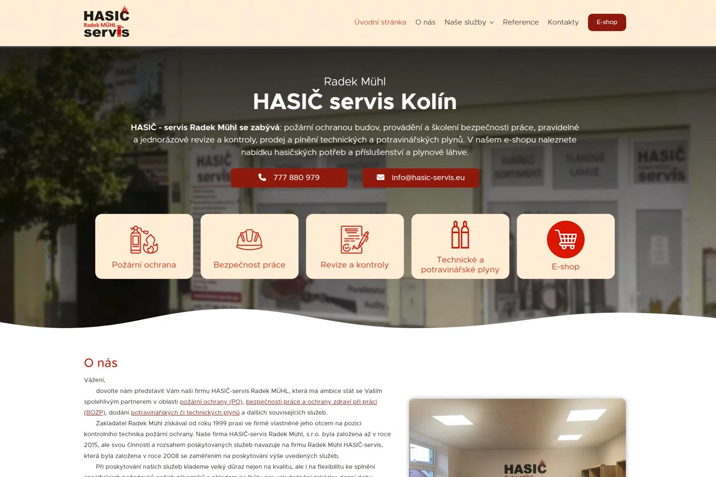 Hasič servis - tvorba webových stránek Kolín