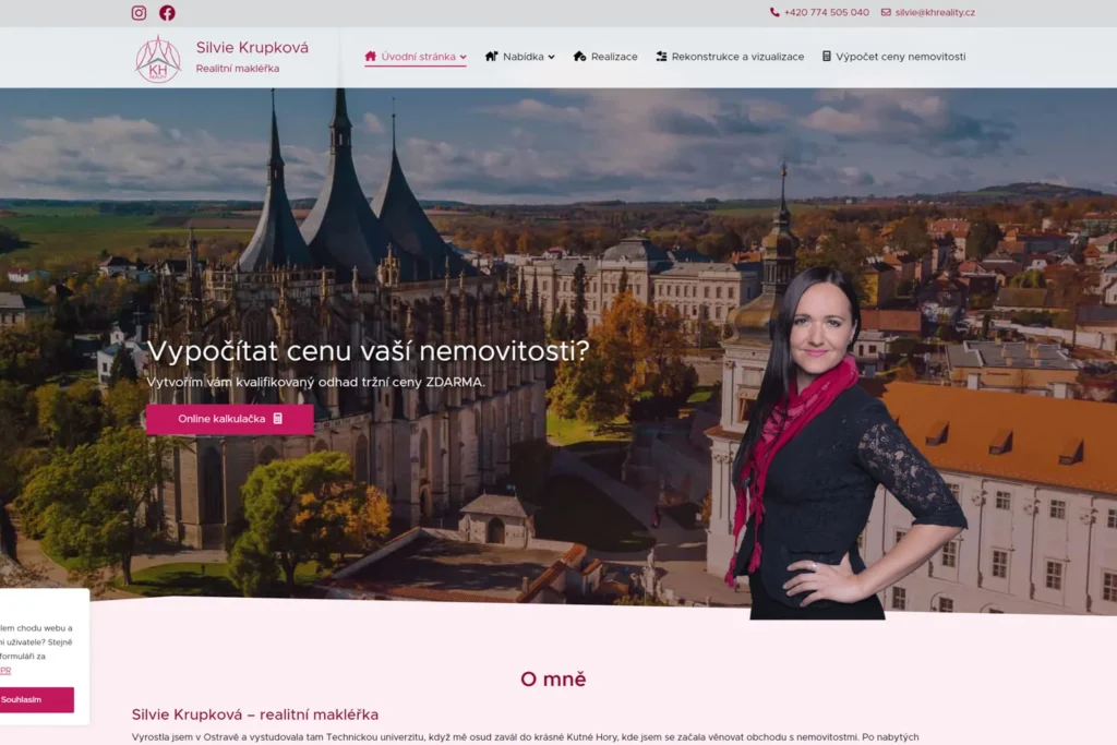 Webové stránky - Realitní makléřka S. Krupková