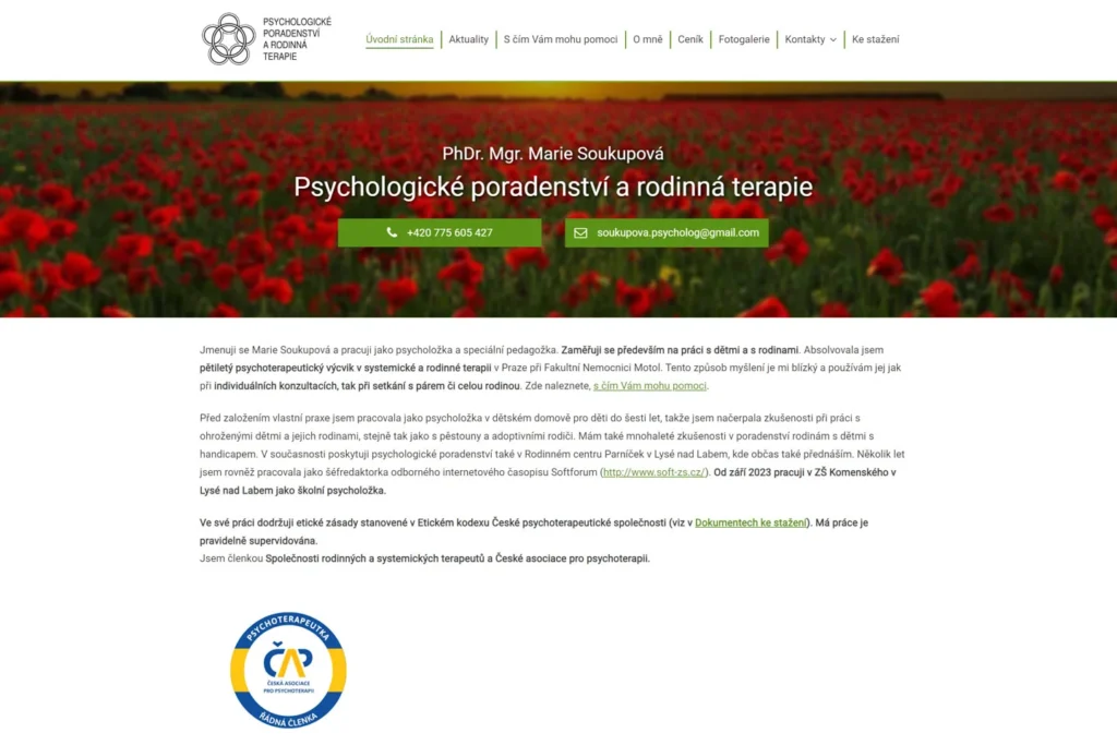 Webové stránky - Psychologické poradenství