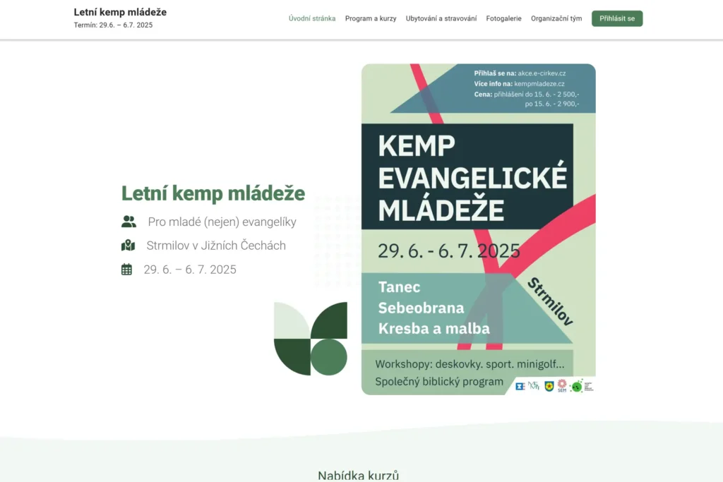 Webové stránky - Letní kemp mládeže