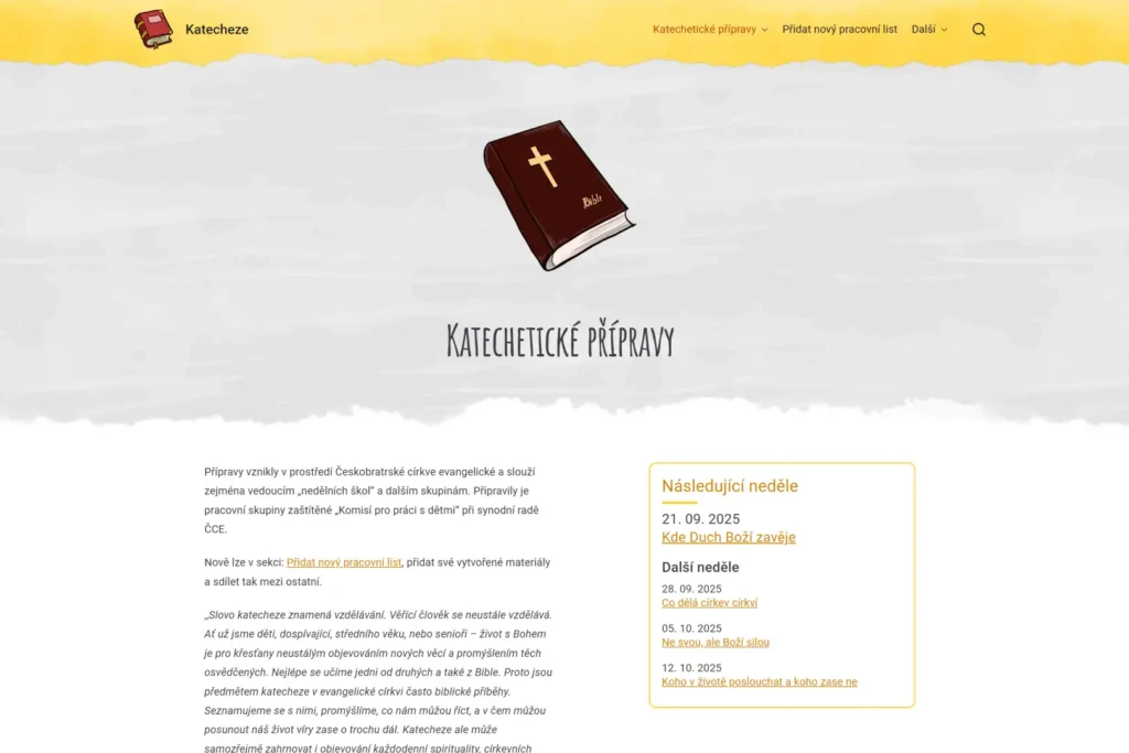 Webové stránky - Katechetické přípravy