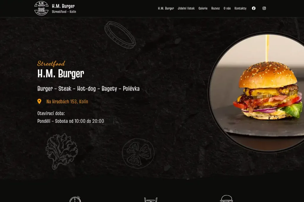 Webové stránky - H.M. Burger